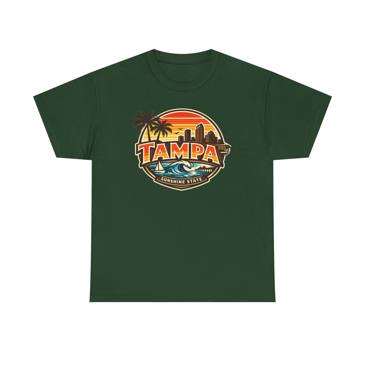 Tampa Retro Sunset T-Shirt – Vintage Palm Beach Skyline Tee