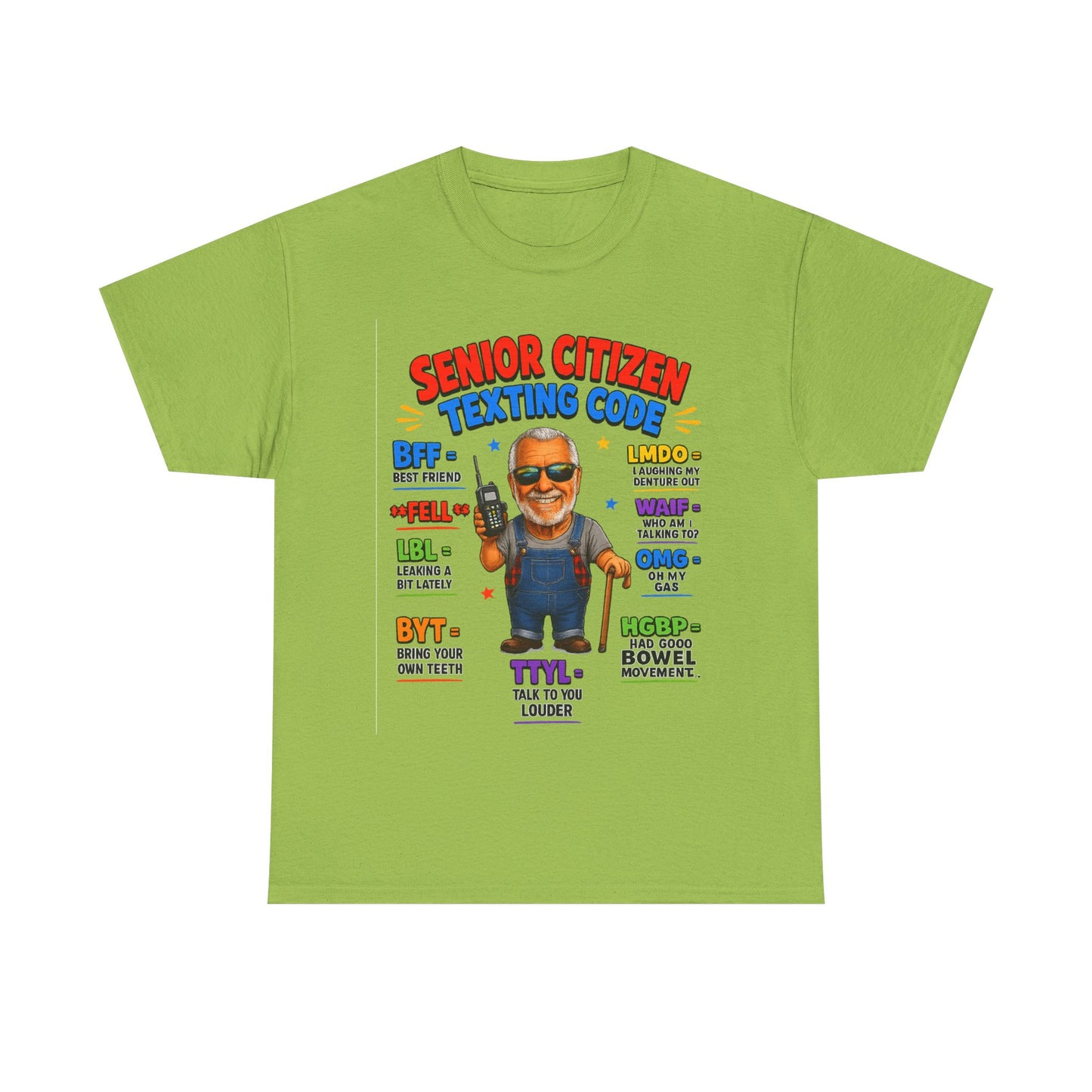 Senior Citizen Texting Code T-Shirt — Funny Grandpa Grandma Retirement Gift