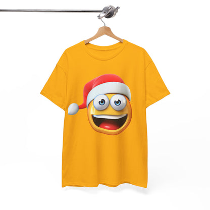 Christmas Emoji T-Shirt — Santa Hat Smiley Holiday Tee