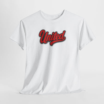 United Retro Script Tee — Vintage Red Logo T‑Shirt