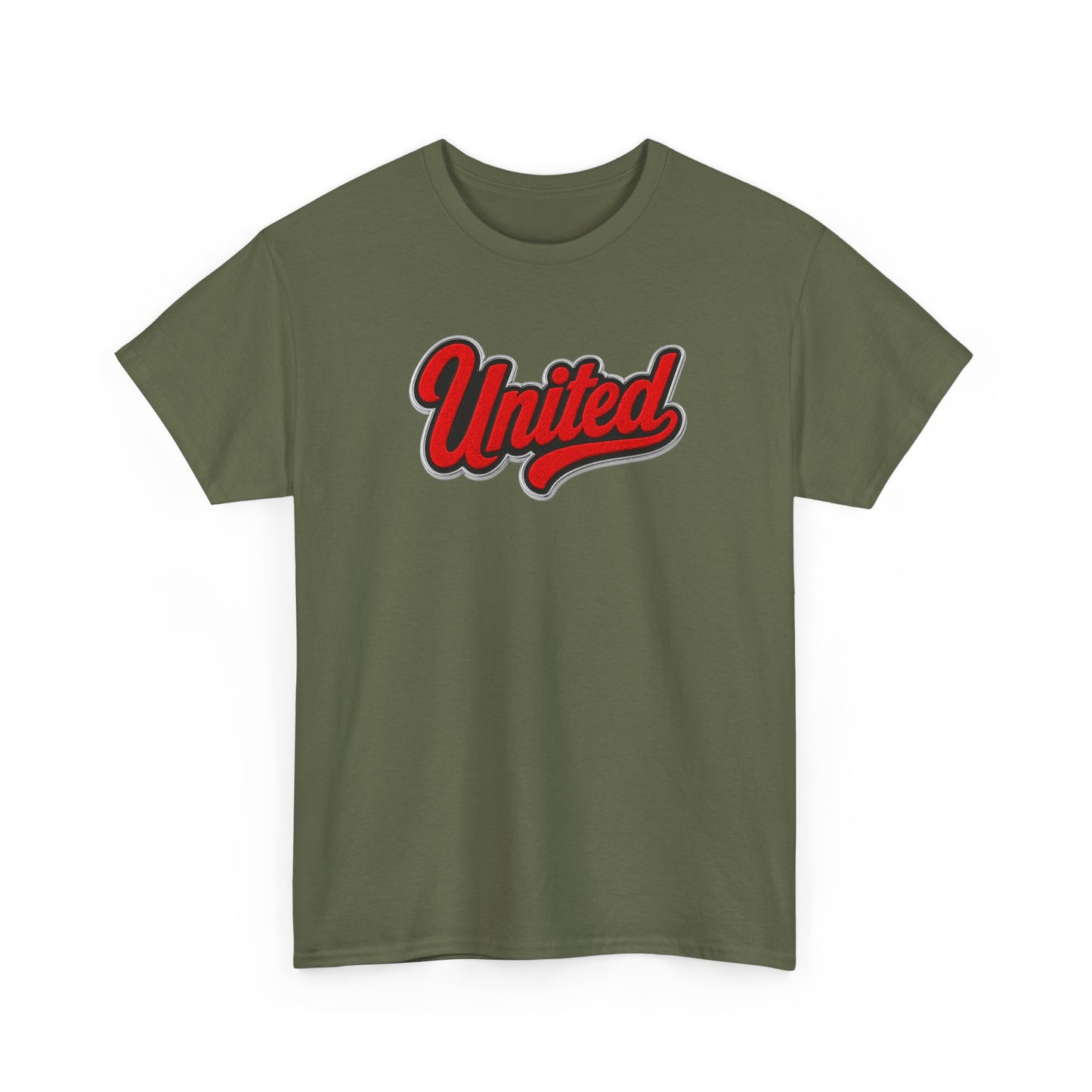 United Retro Script Tee — Vintage Red Logo T‑Shirt
