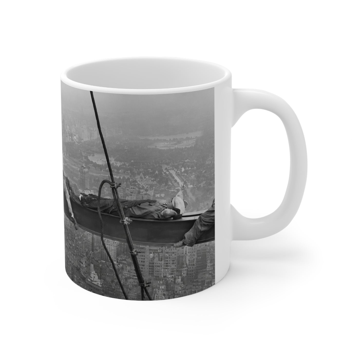 Vintage 'Lunch Atop a Skyscraper' Photo Coffee Mug — Retro NYC Skyline Ceramic Cup (11oz, 15oz)