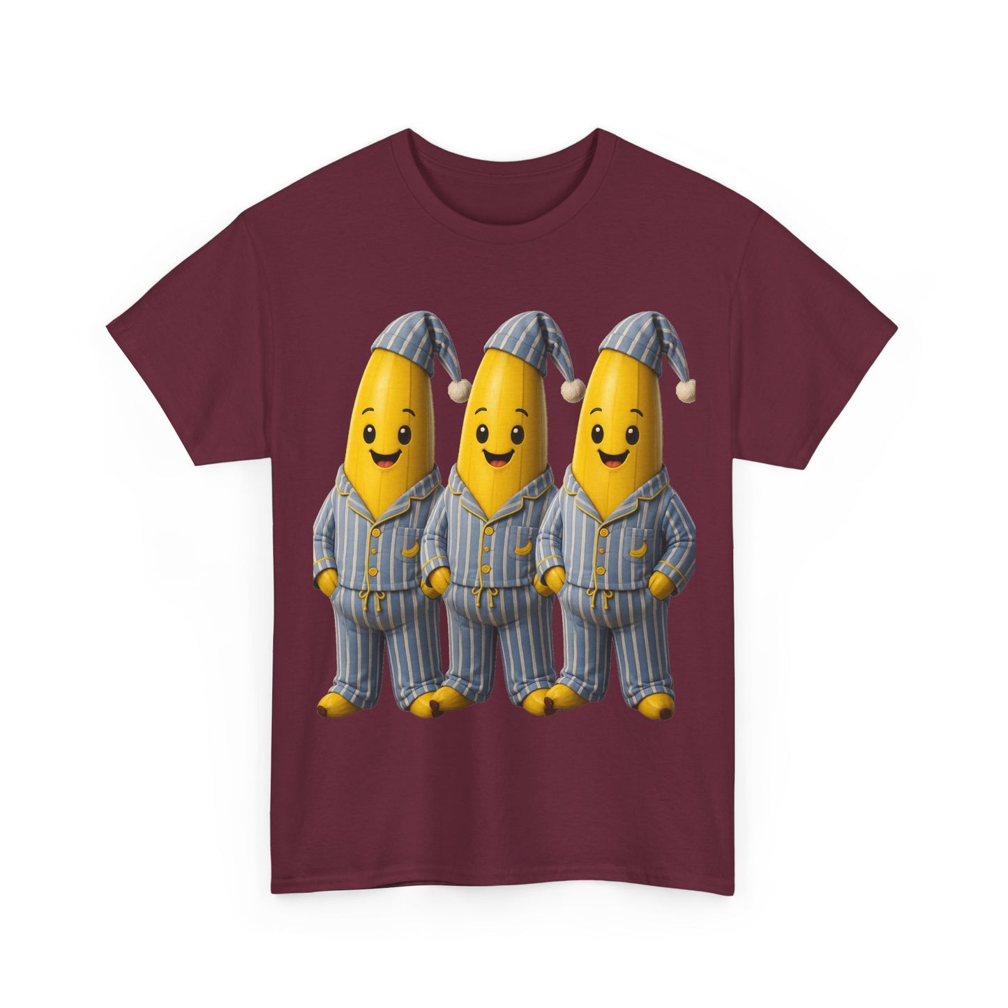 Bananas in Pyjamas – Three Smiling Bananas in Striped Pajamas Graphic T-Shirt