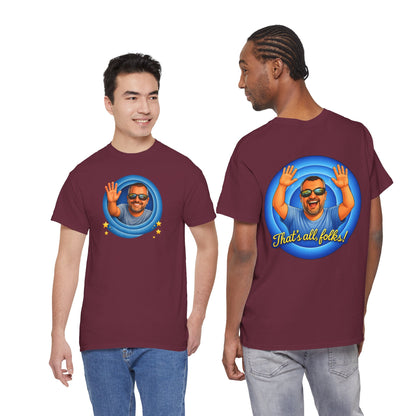 T-Shirt — "That's All, Folks!" Waving Portrait Graphic Tee