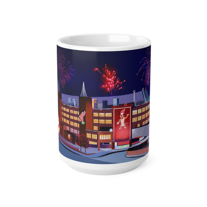 Kelloggs Trafford Park Mug — Festive Holiday Town Nightscape Ceramic Coffee Cup (11oz/15oz)