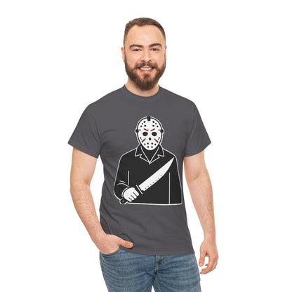 Hockey Mask Killer Tee — Retro Jason Voorhees Horror T-Shirt