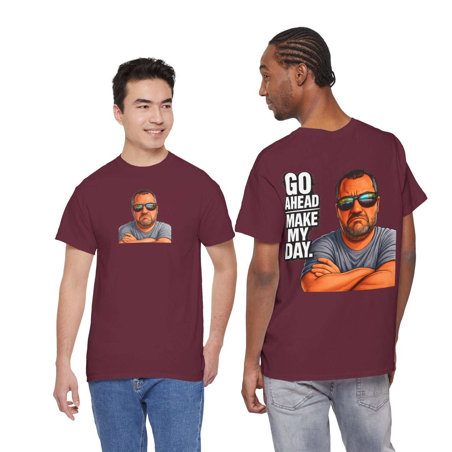 Go Ahead Make My Day T-Shirt — Sunglasses Guy Graphic Tee