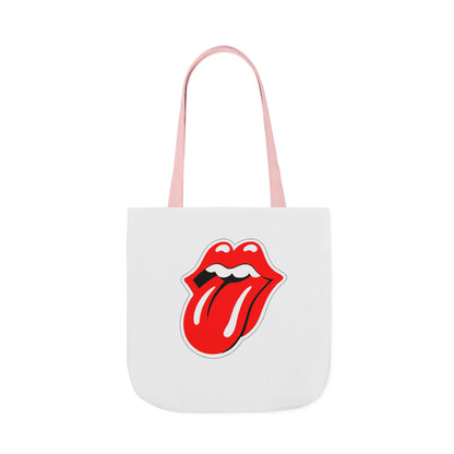 Rock & Roll Tongue Canvas Tote Bag — Retro Lip Graphic