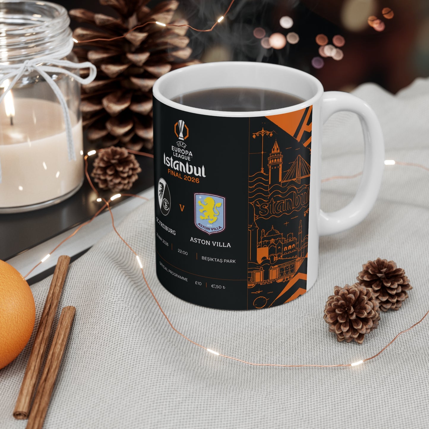 2026 Europa League Final Programme Cover Inspired Ceramic Coffee Cup (11oz/15oz)