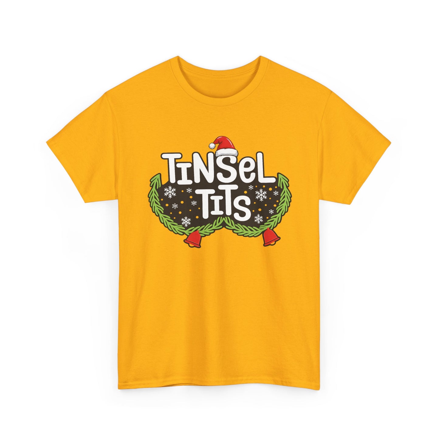 T-Shirt — "Tinsel Tits" Funny Christmas Wreath Holiday Tee