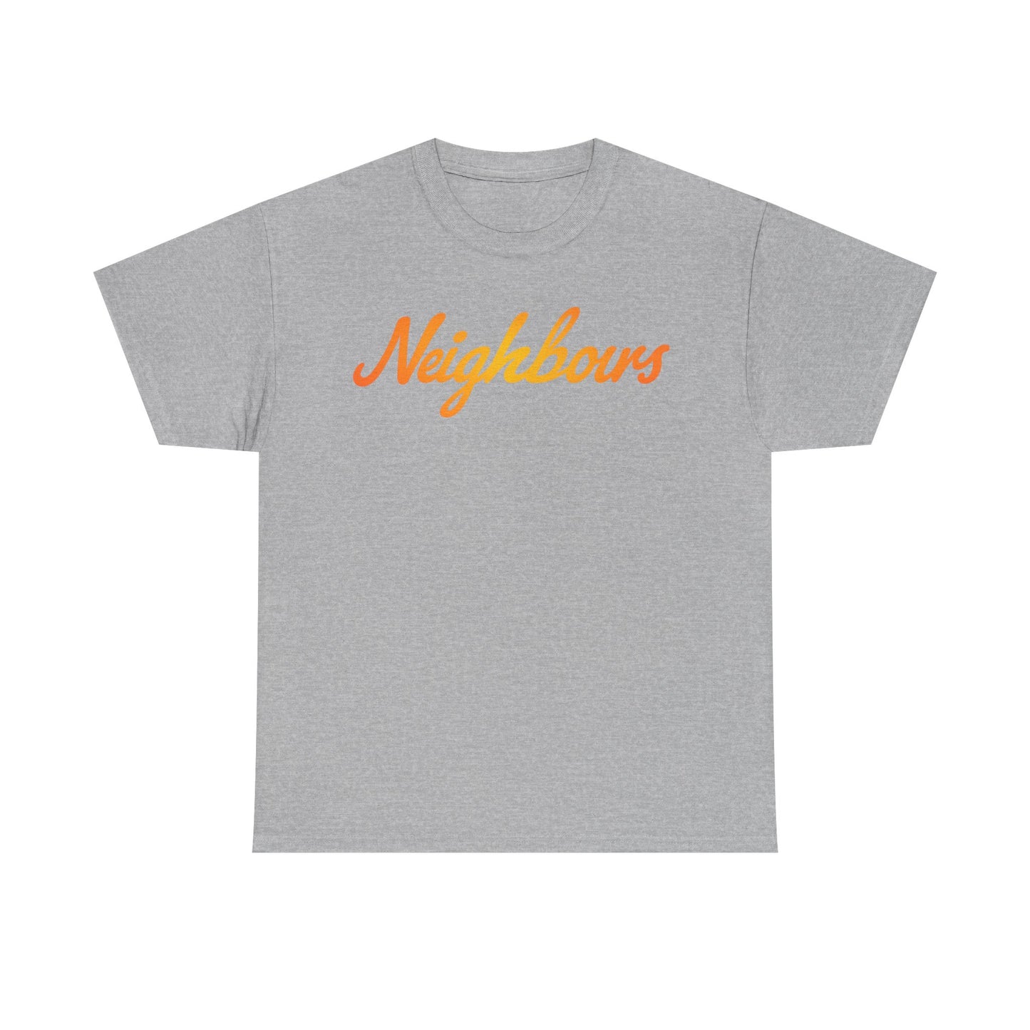 Neighbours Script T‑Shirt — Retro Orange Neighborhood Tee