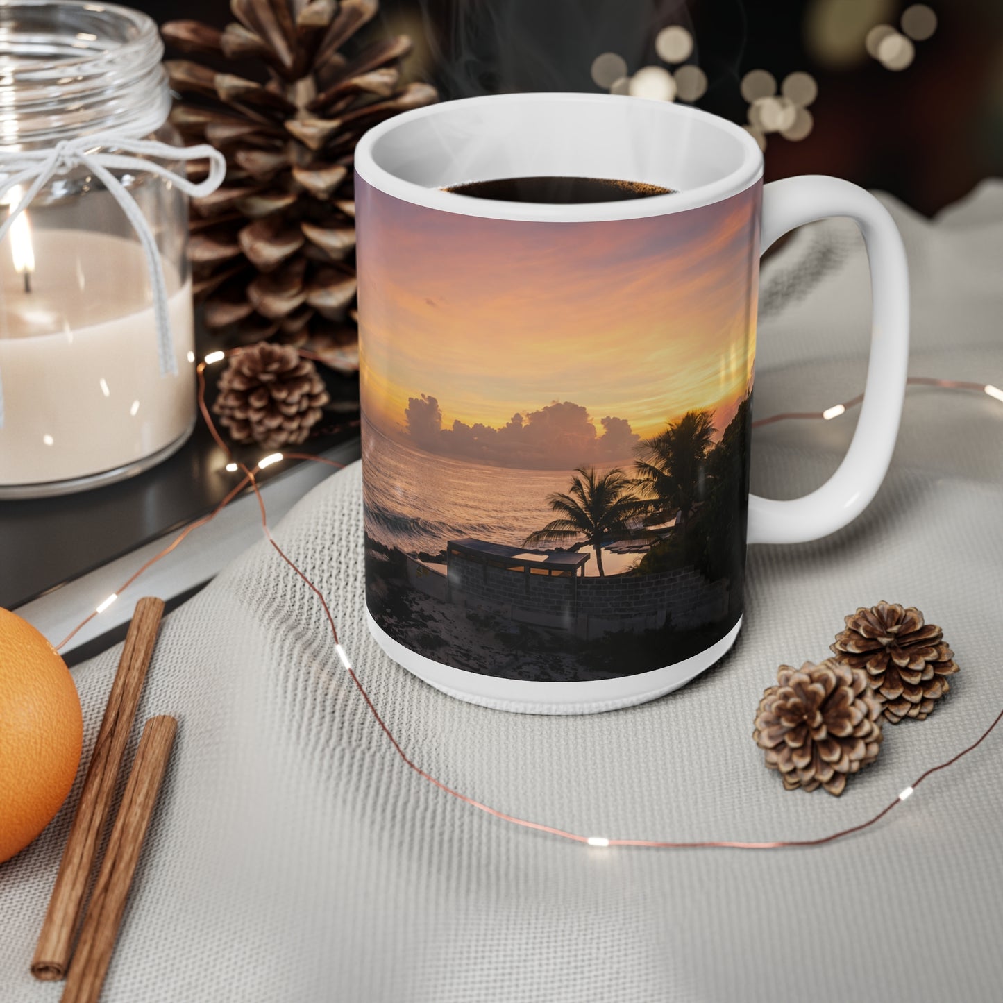 Barbados Sunset Seascape Ceramic Coffee Mug — 11oz & 15oz