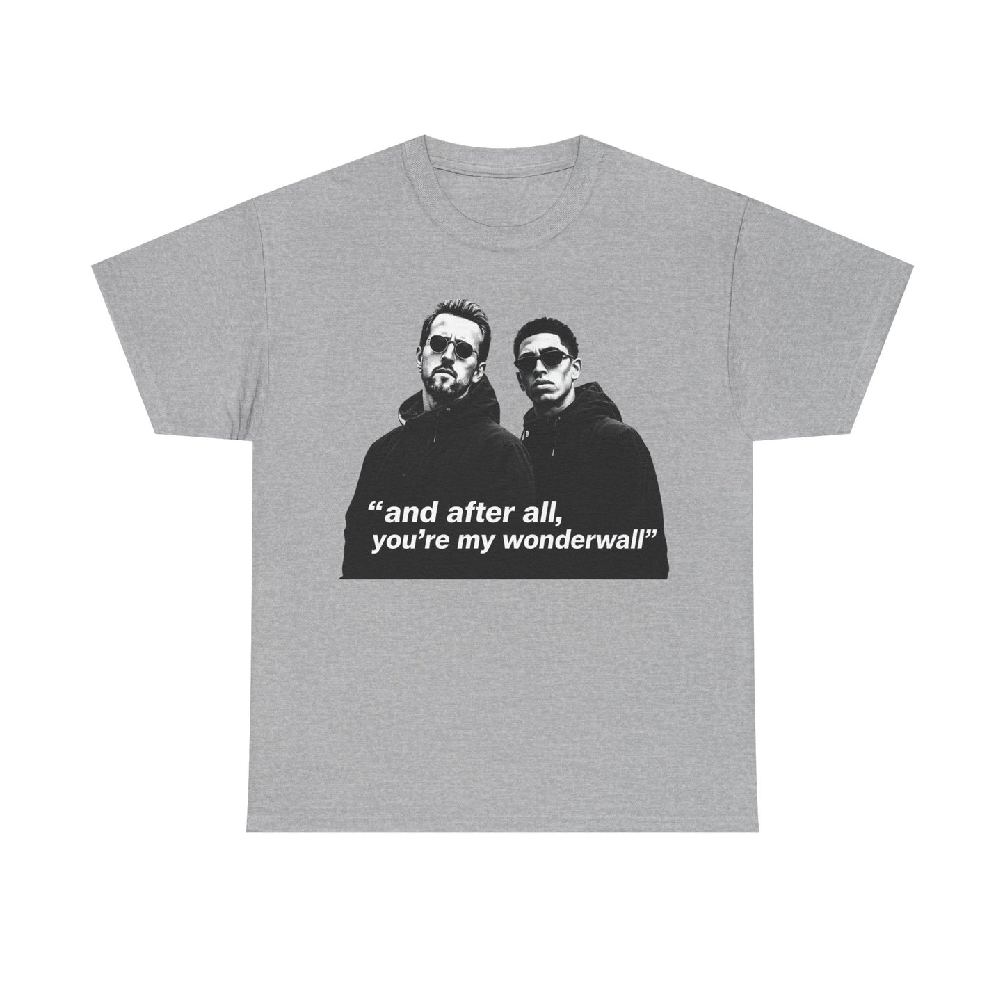 Kane and Bellingham Wonderwall Lyric T-Shirt — ‘and after all, you’re my wonderwall’ Retro Band Tee