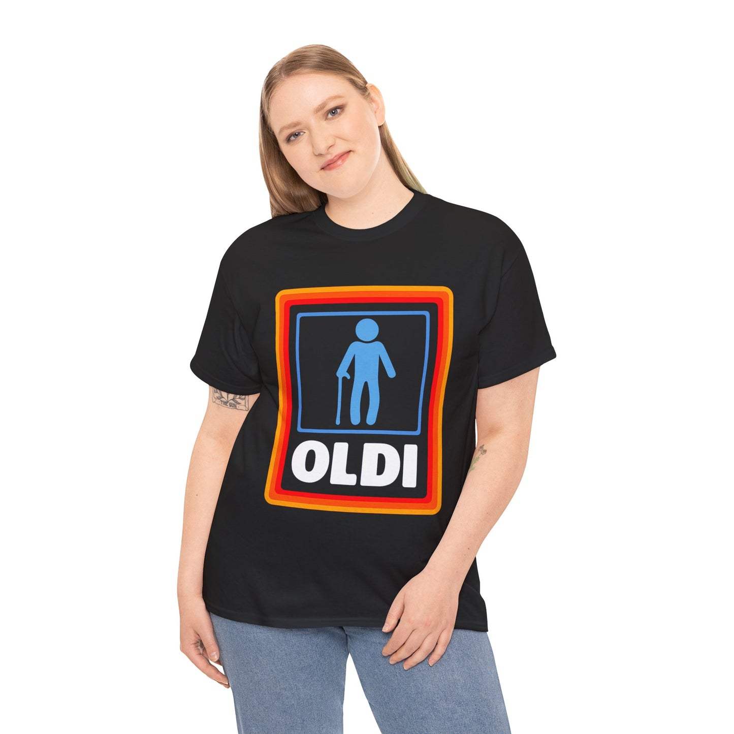 Oldi Retro Logo Tee — Funny Elderly Humour T-Shirt