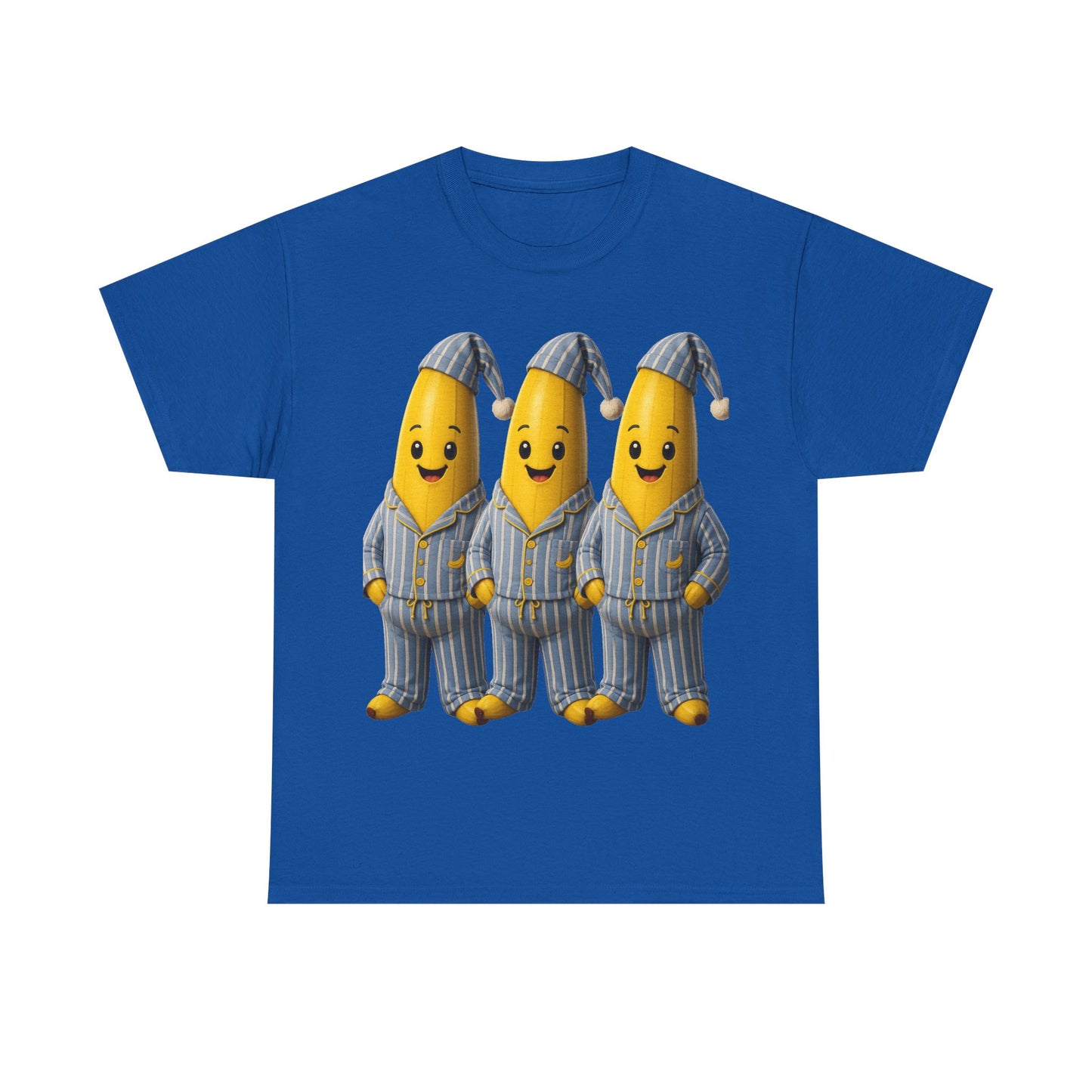 Bananas in Pyjamas – Three Smiling Bananas in Striped Pajamas Graphic T-Shirt