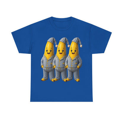 Bananas in Pyjamas – Three Smiling Bananas in Striped Pajamas Graphic T-Shirt
