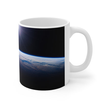 Space Horizon Ceramic Mug — Sunrise Over Earth 11oz/15oz