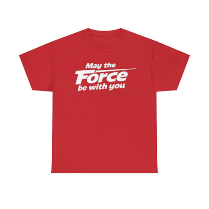 "May the Force Be With You" Retro Embossed Graphic T‑Shirt —