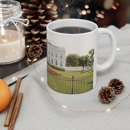 White House Landmark Photo Ceramic Mug — White House Front View, 11oz & 15oz