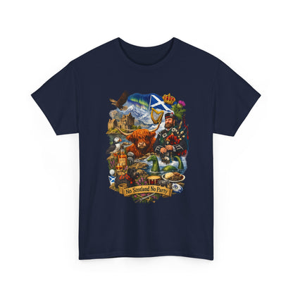 Scotland Collage T-Shirt — "No Scotland No Party" Scottish Heritage Tee