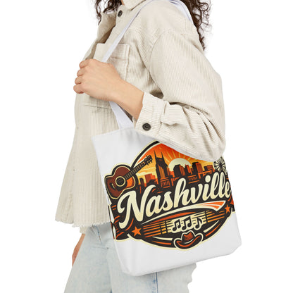 Nashville Sunset Tote Bag — Country Music Skyline Canvas Tote