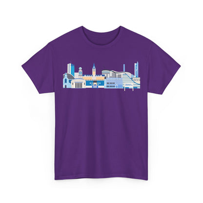 Manchester City Skyline Tee — Minimal Blue Urban Landscape T‑Shirt