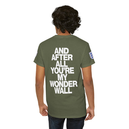 England Football Tee — "And After All You're My Wonderwall" Lyrics Tee