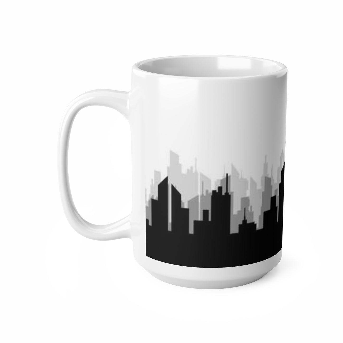 New York Skyline Ceramic Mug — Statue of Liberty Silhouette Coffee Cup (11oz, 15oz)