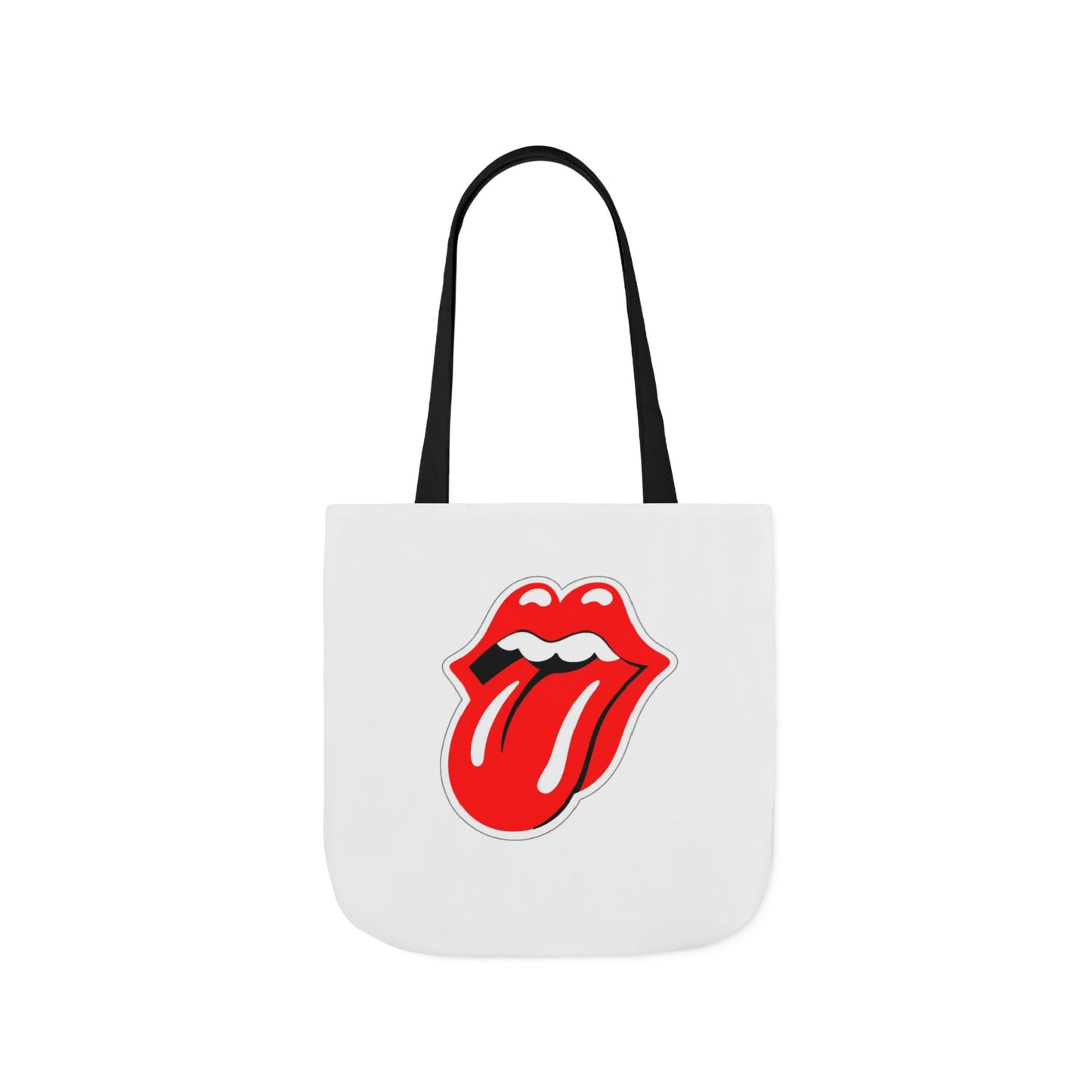 Rock & Roll Tongue Canvas Tote Bag — Retro Lip Graphic