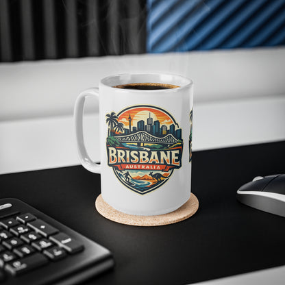 Brisbane Skyline Ceramic Mug — Australia City Souvenir Coffee Cup (11oz & 15oz)