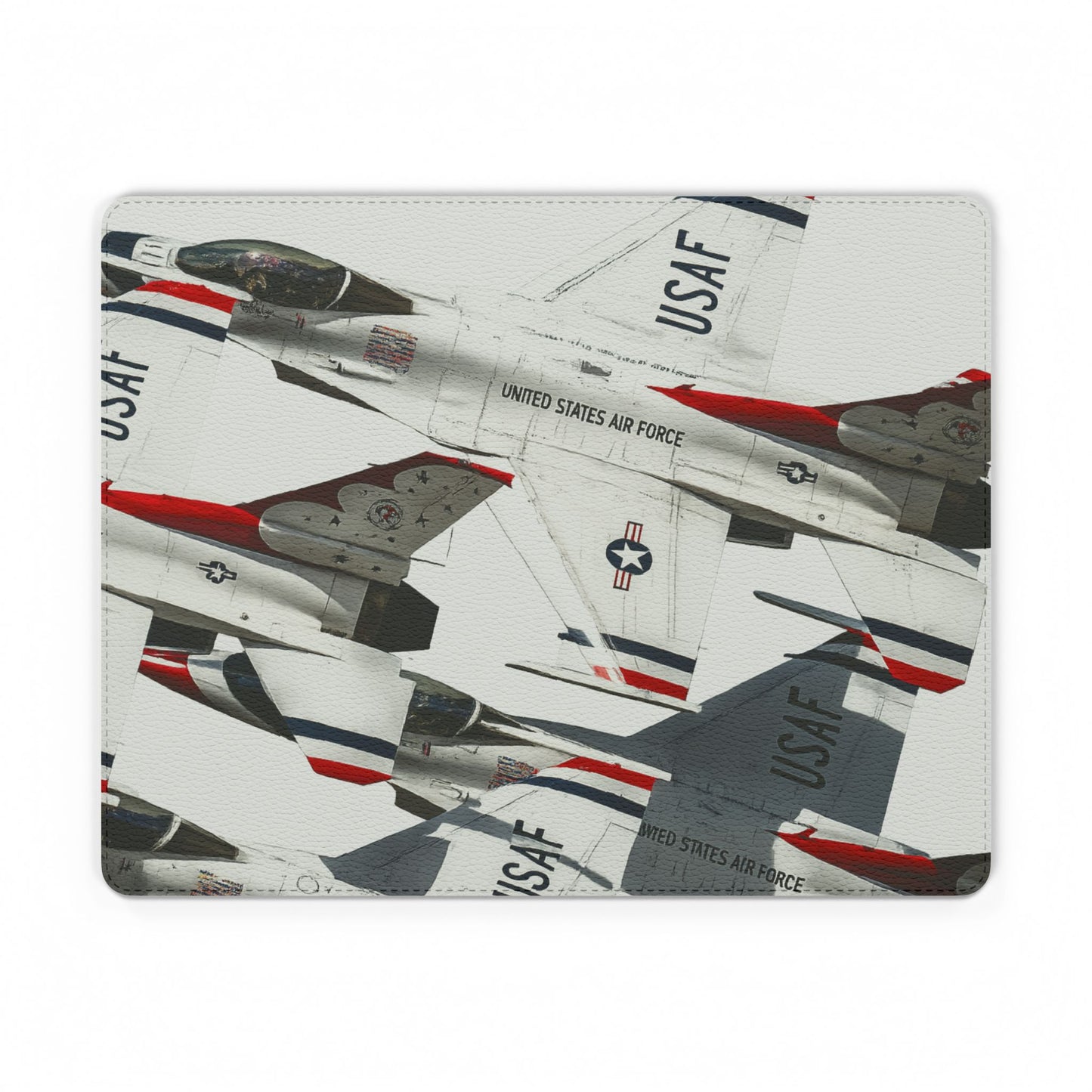 USAF Thunderbirds Jet Pattern PU Leather Mouse Mat — Aviation Pilot Desk Mousepad