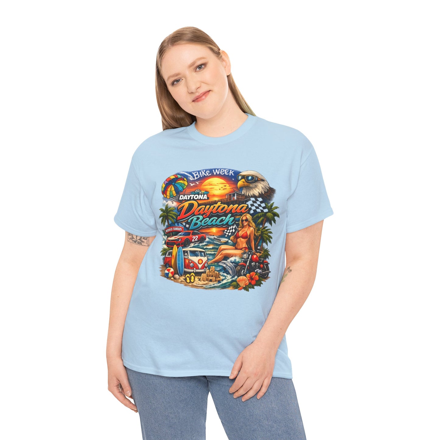 Daytona Beach Vintage Surf T-Shirt — Retro Sunset Palm Beach Tee
