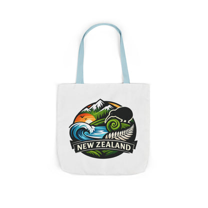 New Zealand Scenic Tote Bag — Kiwi, Mountains & Waves Canvas Tote