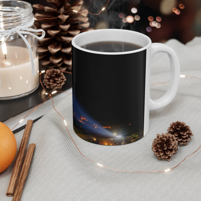 Space Shuttle Night Launch Ceramic Mug — NASA Rocket Coffee Cup (11oz/15oz)