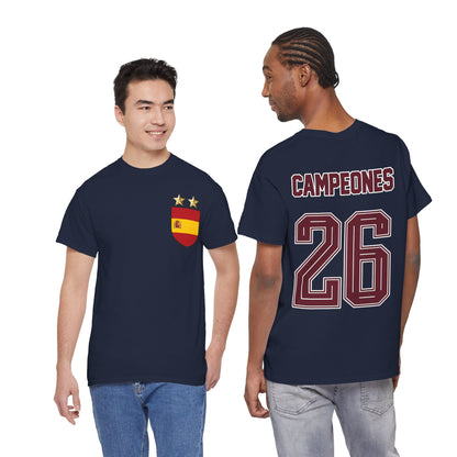 Spain World Champions 'Campeones 26' Cotton T‑Shirt