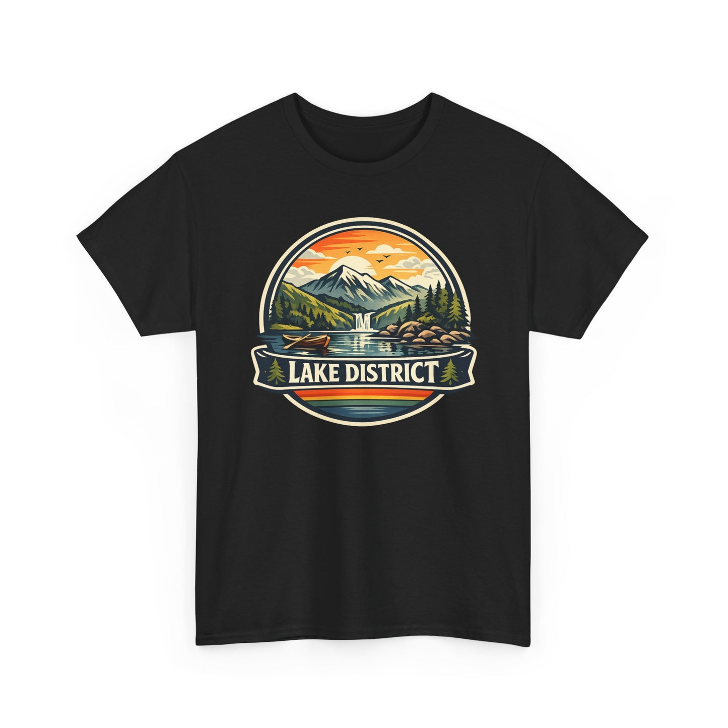 Lake District Graphic Tee — Scenic Mountain & Lake Camping Shirt