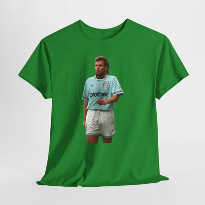 Uwe Rosler Manchester City Legend Graphic Tee - Retro Football Kit Print