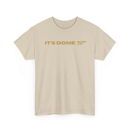It's Done Arsenal Champions T-Shirt – Minimalist Gold Script Tee
