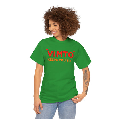 VIMTO "Keeps You Fit" Graphic Tee — Retro Beverage Logo T-Shirt