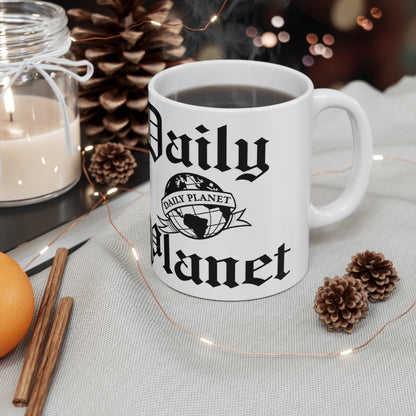 Daily Planet Logo Coffee Mug — Retro Newsroom 11oz/15oz Ceramic