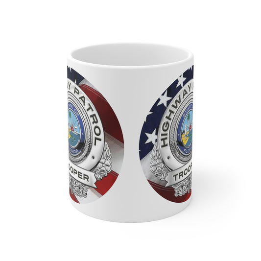 Highway Patrol Trooper Badge Coffee Mug – Florida Flag Ceramic 11oz/15oz
