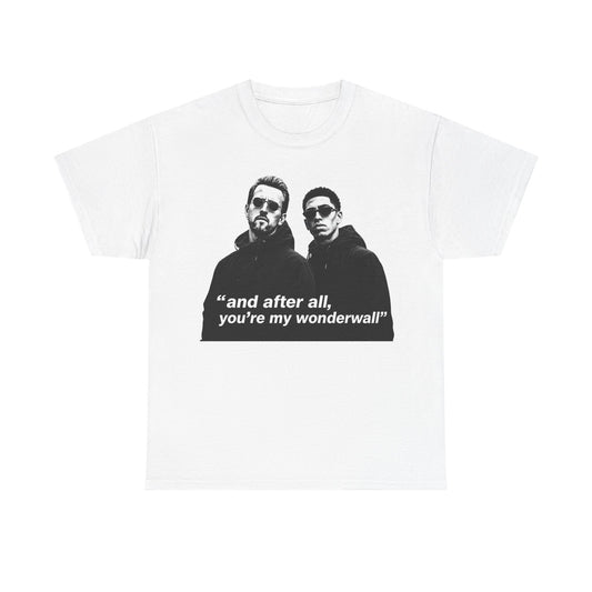 Kane and Bellingham Wonderwall Lyric T-Shirt — ‘and after all, you’re my wonderwall’ Retro Band Tee