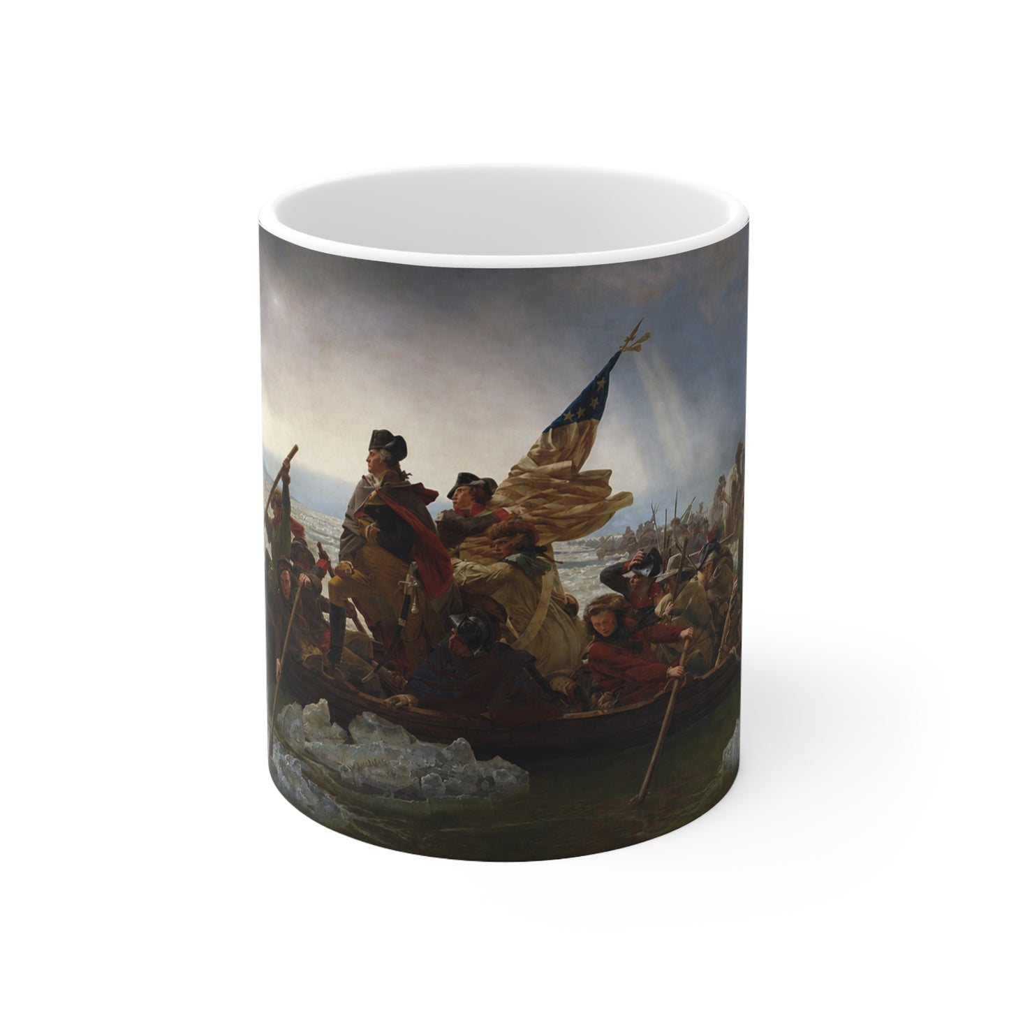 Washington Crossing the Delaware Ceramic Coffee Mug — Historic Revolutionary War Artwork (11oz & 15oz)