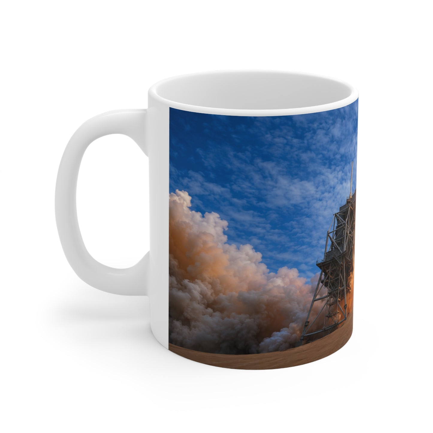 Space Shuttle Launch Coffee Mug — NASA Rocket Takeoff Photo Ceramic Mug (11oz & 15oz)