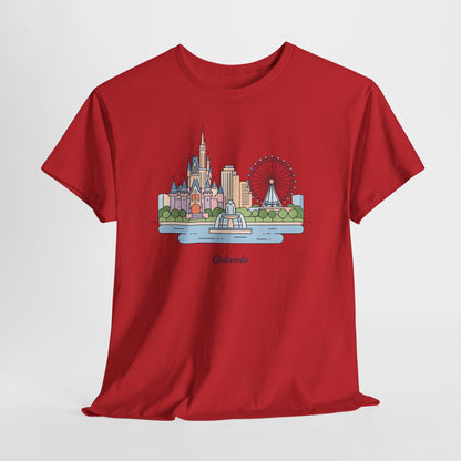 Orlando Skyline T-Shirt — Cute Cityscape Graphic Tee with 'Orlando' Text
