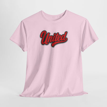 United Retro Script Tee — Vintage Red Logo T‑Shirt