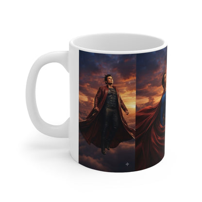 Superman Ceramic Mug - Epic Sunset Hero Portrait Coffee Cup (11oz & 15oz)