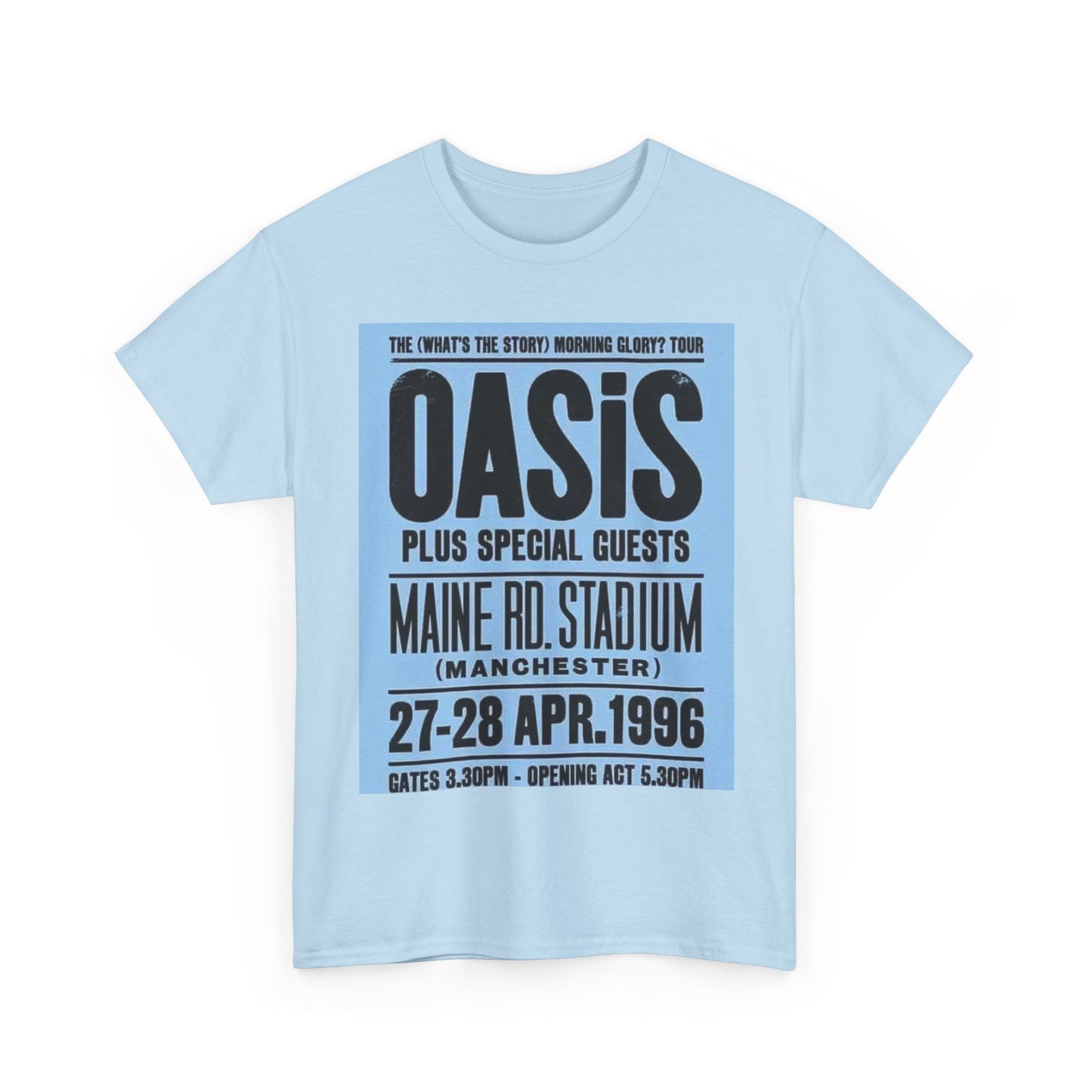 Oasis 1996 Maine Road Tour Poster T‑Shirt — Maine Rd. Stadium Concert Tee