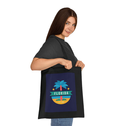 Florida Palm Beach Tote Bag – Retro State Travel Cotton Tote