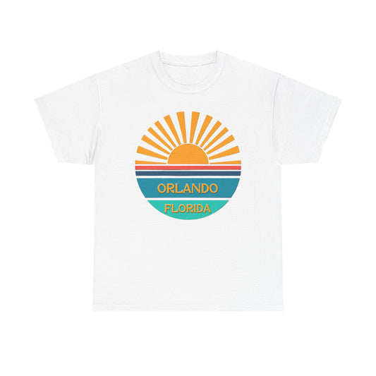 Orlando Florida Sunset T-Shirt – Retro Sunburst Vacation Tee